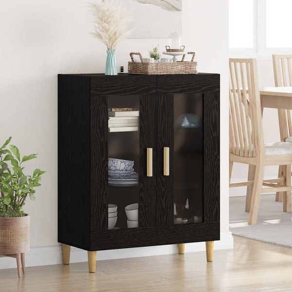 vidaXL Servírovacia skriňa Čierny dub 69,5 x 34 x 90 cm