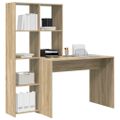 vidaXL Stôl s poličkou Sonoma dub 138,5 x 55 x 143 cm Kompozitné drevo