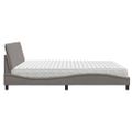 vidaXL Posteľ s matracom Hanko sivohnedá 200x200 cm látka
