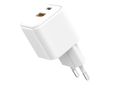 Setty wall charger USB-A + USB-C 20W LSGaN-AC-200 white