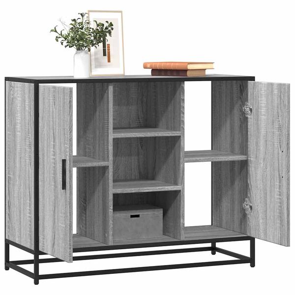 vidaXL Komoda sivý dub sonoma 92x35x76 cm kompozitné drevo