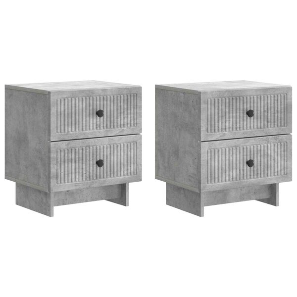 vidaXL Nočný stolík 2 pcs Betónovo sivá 43 x 34,5 x 47,5 cm
