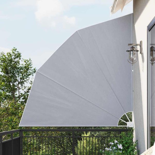 vidaXL Skladacia bočná markíza na balkón, sivá 210x210 cm