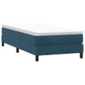 vidaXL Posteľný rám boxsping bez matracom tmavomodrý 90x220 cm zamat