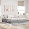 vidaXL Otomanový posteľný rám Svetlosivá 180 x 200 cm látka