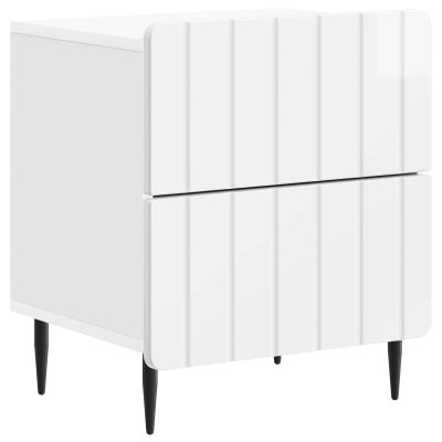 vidaXL Nočný stolík Biela s vysokým leskom 43 x 34,5 x 49,5 cm