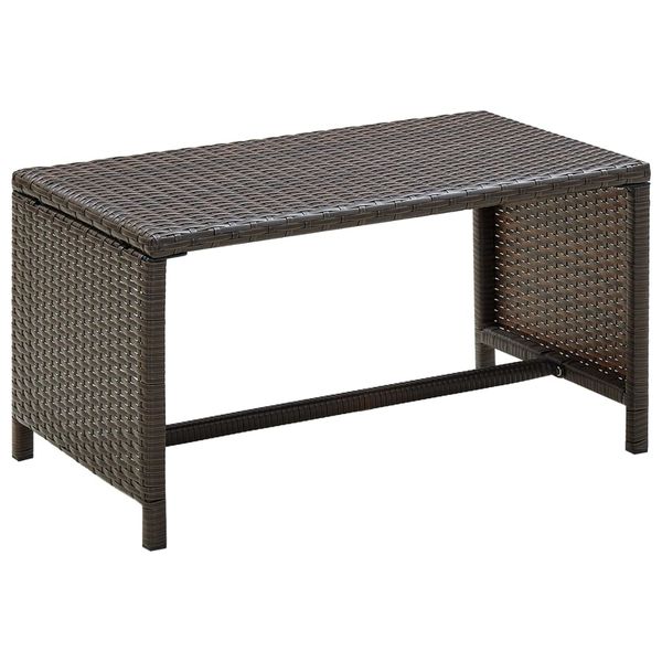 vidaXL Konferenčný stolík hnedý 70x40x38 cm polyratan