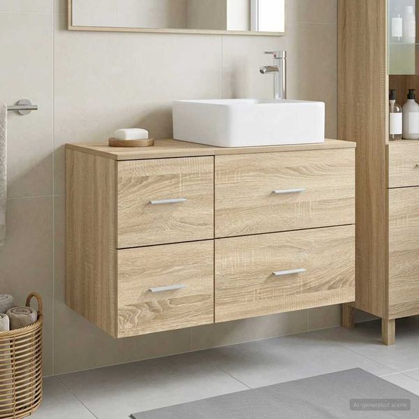 vidaXL Sada kúpeľňového nábytku 2 pcs Dub sonoma Kompozitné drevo