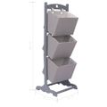 vidaXL Regál s 3 košíkmi tmavosivý 35x35x102 cm drevený