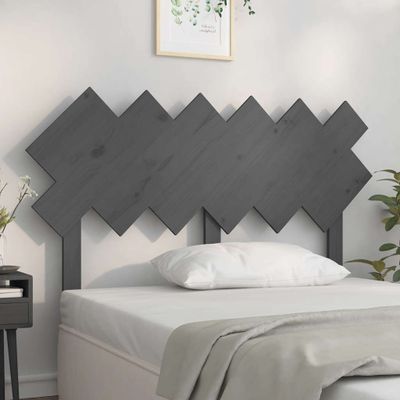 vidaXL Čelo postele sivé 132x3x81 cm masívna borovica