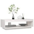vidaXL Konferenčný stolík biely 110x50x33,5 cm borovicový masív