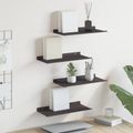 vidaXL Závesná polica 4 ks Čierny 40 x 18 x 2,5 cm Oceľ