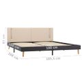 vidaXL Posteľný rám s LED, krémový a tmavosivý, látka 180x200 cm