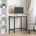vidaXL stôl Biela 80 x 50 x 77 cm Inžinierske drevo a oceľ