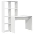 vidaXL Stôl s poličkou Biela 138,5 x 55 x 143 cm Kompozitné drevo