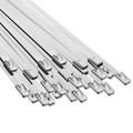 vidaXL Viazací pás na káble 25 ks 4,6 x 600 mm Strieborná