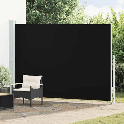 vidaXL Zaťahovacia bočná markíza na terasu 200x314 cm, čierna