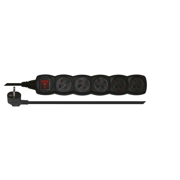 Prodlužovací kabel EMOS PC1513 / 3 m / 5 zásuvek / s vypínačem / černý / PVC / 1 mm2