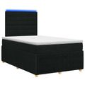 vidaXL LED boxspring posteľ s matracom Čierna 120 x 200 cm Látka