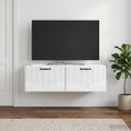 vidaXL Nástenná TV skrinka Biela s vysokým leskom 98 x 41 x 30 cm