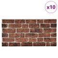 vidaXL 3D nástenné panely tmavohnedé dizajn tehál 10 ks EPS