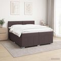 vidaXL Posteľ boxspring s matracom Tmavohnedá 200 x 200 cm Látka