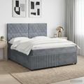 vidaXL Posteľ boxspring s matracom Tmavosivá 160 x 200 cm Zamat