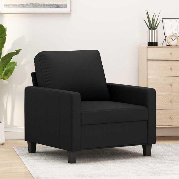 vidaXL Kreslo čierne 60 cm umelá koža
