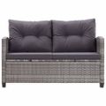 vidaXL 2-miestna záhradná pohovka s podložkami sivá 124 cm polyratanová
