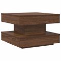 VidaXL Konferenčný stolík otočný o 360 stupňov hnedý dub 50x50x34,5 cm