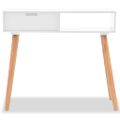 vidaXL Biely prístavný stolík z masívneho borovicového dreva, 80x30x72 cm