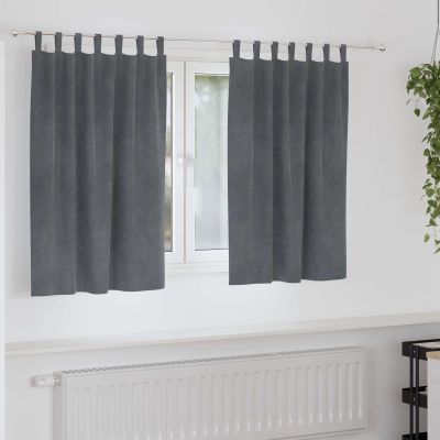 vidaXL Zatemňovacie závesy 2 pcs Svetlosivá 140 x 140 cm Zamat