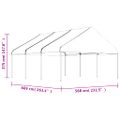 vidaXL Altánok so strechou, biely 6,69x5,88x3,75 m, polyetylén