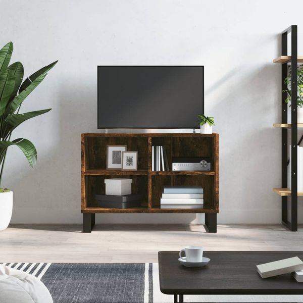 vidaXL TV skrinka dymový dub 69,5x30x50 cm kompozitné drevo