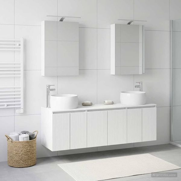 vidaXL Set kabinetov do kúpeľne 5 pcs Biela Kompozitné drevo