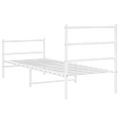 vidaXL Kovový rám postele s predným a zadným čelom biely 80x200 cm