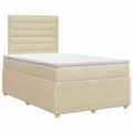 vidaXL Posteľ boxspring s matracom Krémová 120 x 190 cm Látka