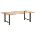 vidaXL Nohy k jedálenskému stolu, prírodná oceľ, 2 ks, 100 x (72-73) cm, oceľ