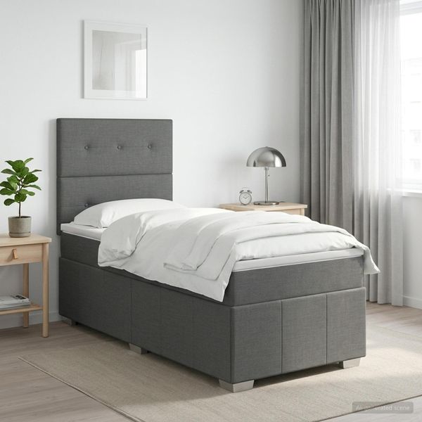 vidaXL Posteľ boxspring s matracom Tmavosivá 80 x 200 cm Látka