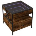 vidaXL Konferenčný stolík s nekonečnými LED dymový dub 50x50x51 cm