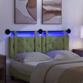 vidaXL Závesné čelo postele S LED svetlom Svetlo zelená Zamat