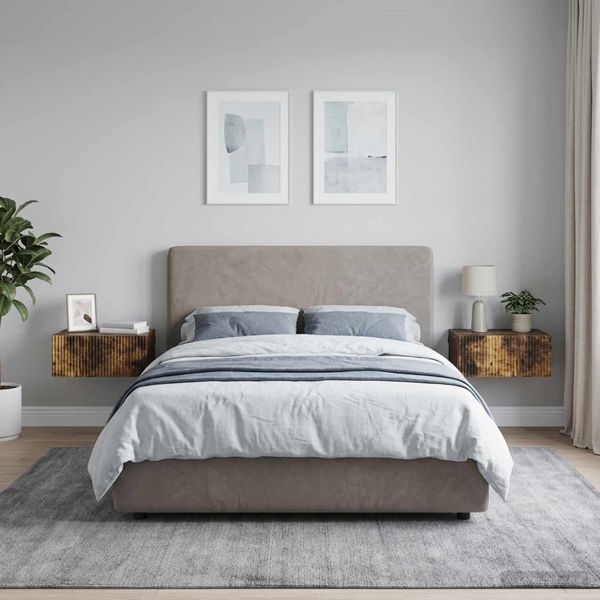 vidaXL Nástenná nočná skrinka 2 ks Dymový dub 49 x 34,5 x 20 cm