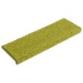 vidaXL Schodové rohože 15 ks 65x21x4 cm zelené s obdĺžnikovým okrajom