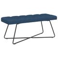 vidaXL Lavica s gombíkovým prešívaním Modrá 110 x 40 x 46 cm Látka