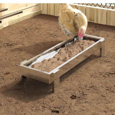 vidaXL Krmná žľab pre slede Strieborná 80 x 28 x 13.5 cm