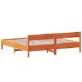 vidaXL Posteľný rám s čelom voskovo hnedý 180x200 cm borovicový masív