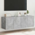 vidaXL TV nástenné skrinky s LED svetlami 2 ks betón. sivé 60x35x41 cm