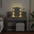 vidaXL Toaletný stolík s LED betónovosivý 100x40x130 cm