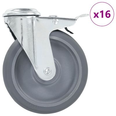 vidaXL Otočné kolieska s otvorom na skrutku 16 ks 125 mm