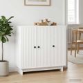 vidaXL Servírovacia skriňa Biela s vysokým leskom 89 x 34,5 x 80 cm